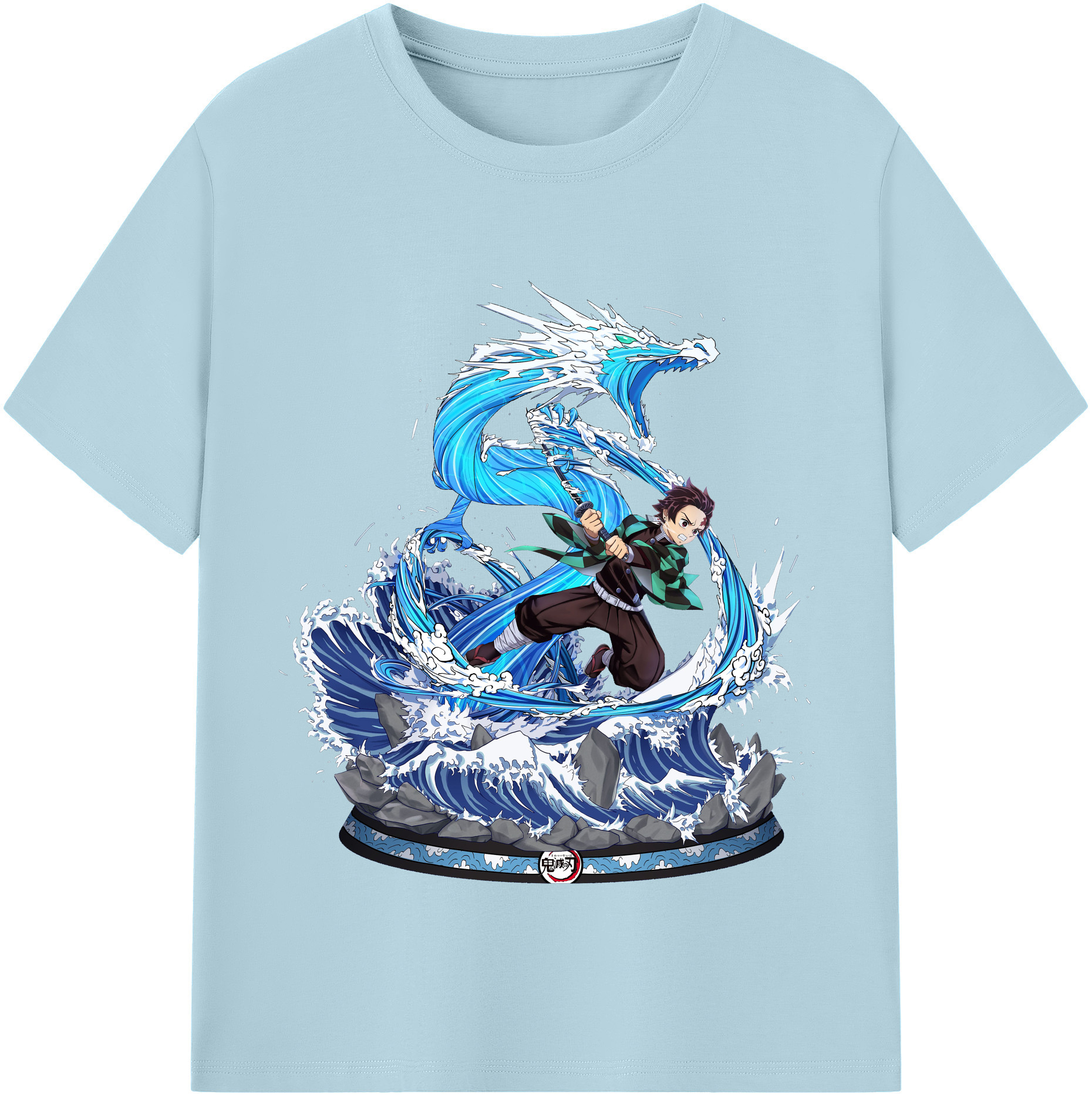 （画像用） 鬼滅の刃 竈門 炭治郎／かまど たんじろう Kamado Tanjirou 綿100％半袖Tシャツ（フロントプリント）